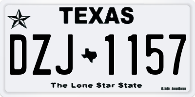 TX license plate DZJ1157