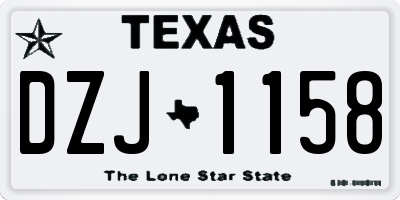 TX license plate DZJ1158