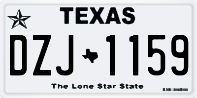 TX license plate DZJ1159