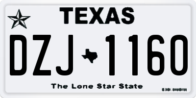 TX license plate DZJ1160