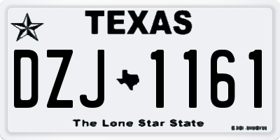 TX license plate DZJ1161