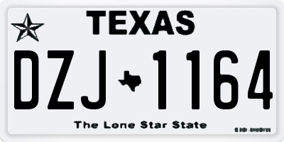 TX license plate DZJ1164