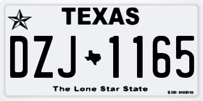 TX license plate DZJ1165