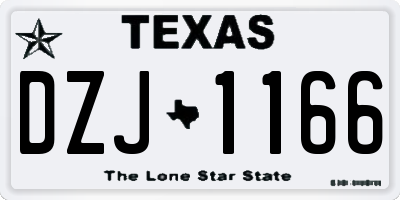 TX license plate DZJ1166
