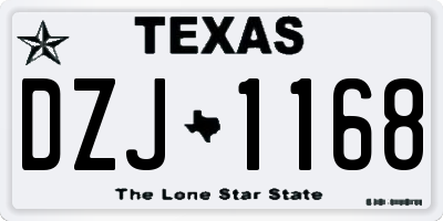 TX license plate DZJ1168