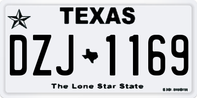 TX license plate DZJ1169