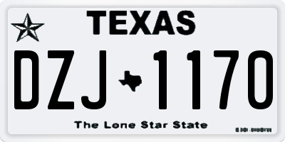 TX license plate DZJ1170