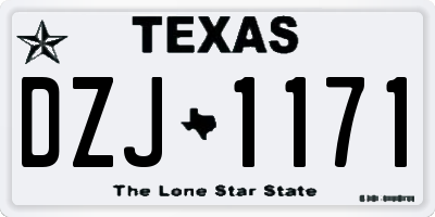 TX license plate DZJ1171