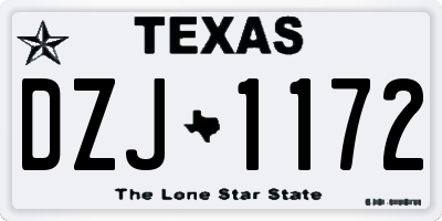 TX license plate DZJ1172