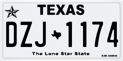 TX license plate DZJ1174