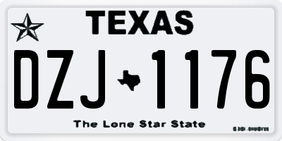 TX license plate DZJ1176