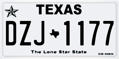 TX license plate DZJ1177