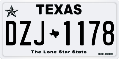 TX license plate DZJ1178