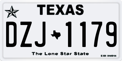 TX license plate DZJ1179