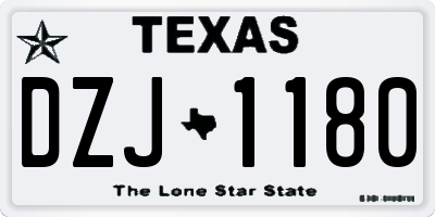 TX license plate DZJ1180