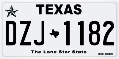 TX license plate DZJ1182