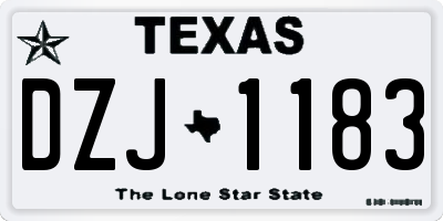 TX license plate DZJ1183