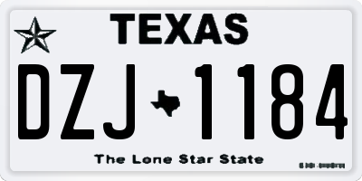 TX license plate DZJ1184