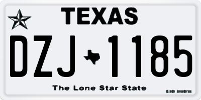 TX license plate DZJ1185