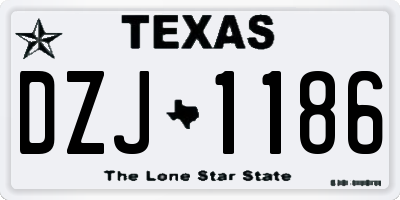 TX license plate DZJ1186