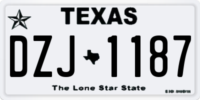 TX license plate DZJ1187