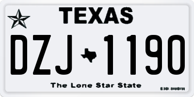 TX license plate DZJ1190