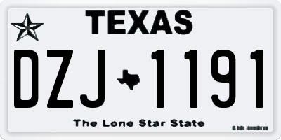 TX license plate DZJ1191