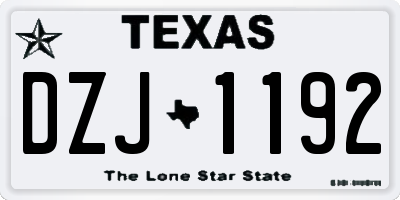 TX license plate DZJ1192