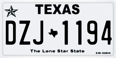 TX license plate DZJ1194