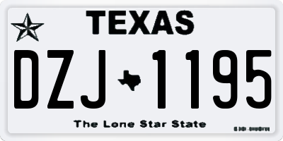 TX license plate DZJ1195