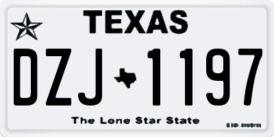 TX license plate DZJ1197