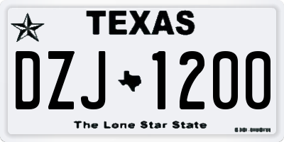 TX license plate DZJ1200