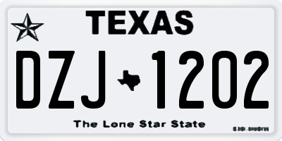 TX license plate DZJ1202