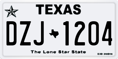 TX license plate DZJ1204