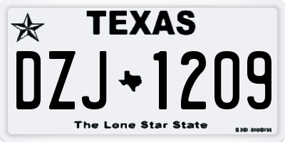TX license plate DZJ1209