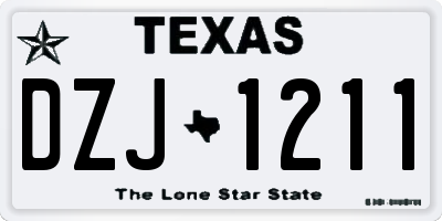 TX license plate DZJ1211