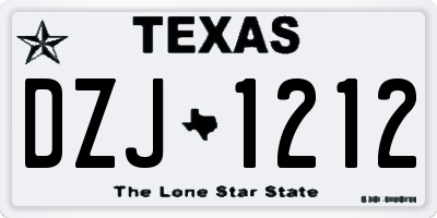 TX license plate DZJ1212