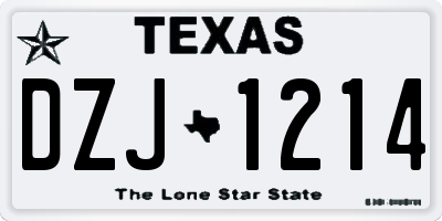 TX license plate DZJ1214
