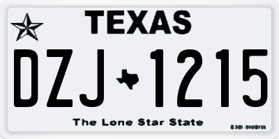 TX license plate DZJ1215