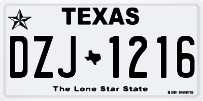 TX license plate DZJ1216
