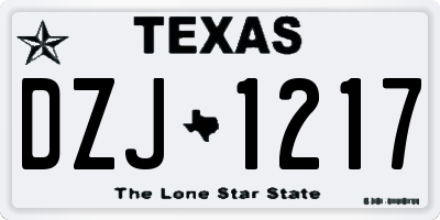 TX license plate DZJ1217
