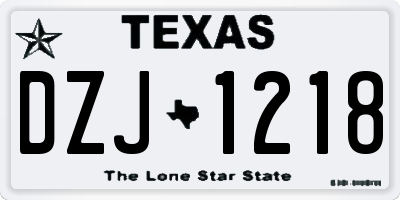 TX license plate DZJ1218