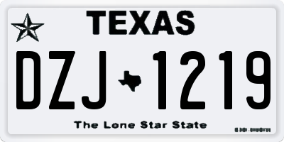 TX license plate DZJ1219