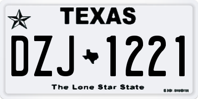 TX license plate DZJ1221