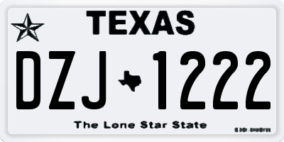 TX license plate DZJ1222
