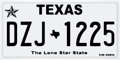 TX license plate DZJ1225