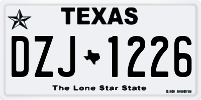 TX license plate DZJ1226