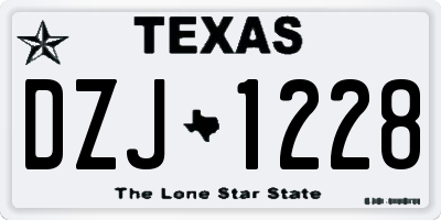 TX license plate DZJ1228