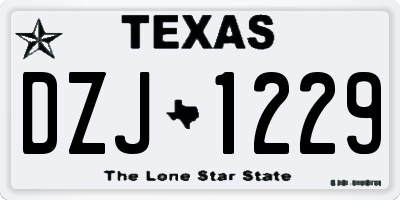 TX license plate DZJ1229