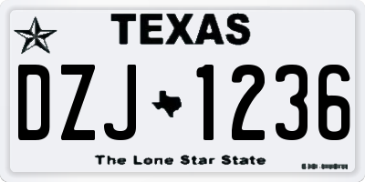 TX license plate DZJ1236